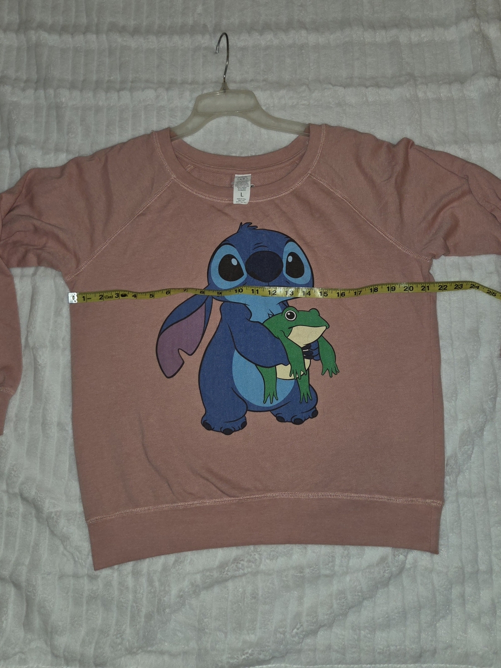 Disney Stitch Dusty Pink Crewneck Sweatshirt with Logo - Picture 5 of 5